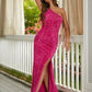 Spring Formal Dress One Shoulder Brush Train Dresses VMP20