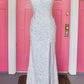One Shoulder Sequined Long Prom Dress With Slit VMP106