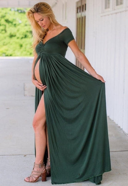 Off the Shoulder Maternity Gown