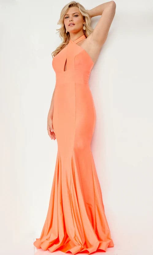 Orange High Neck Prom Dress VMP74