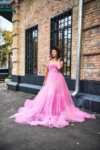tulle pink dress
