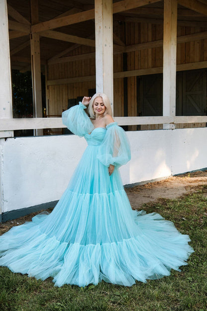 long sleeve off the shoulder maternity dress