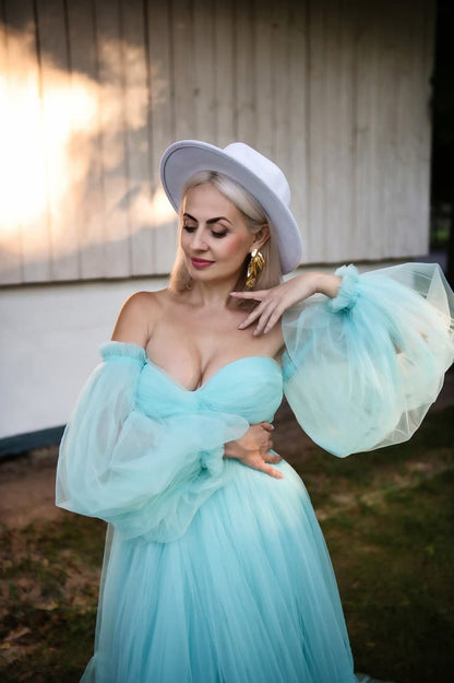 sheer maternity dress