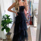 Princess Hot Pink Tiered Tulle Prom Dress VMP103