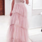 Princess Hot Pink Tiered Tulle Prom Dress VMP103
