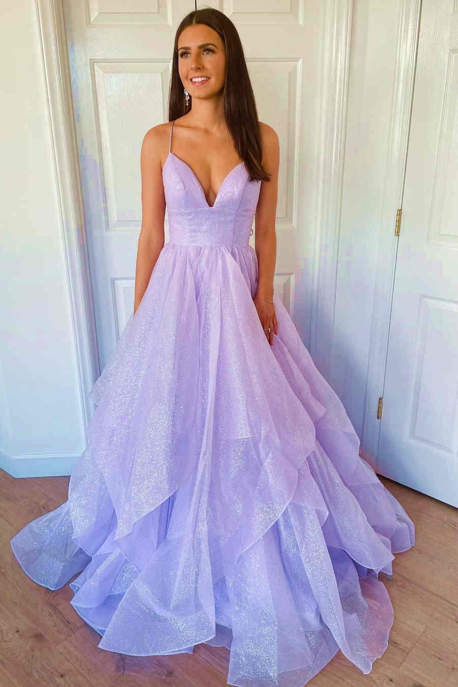 Princess Lavender Tiered Tulle Formal Dress VMP111