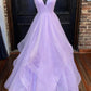 Princess Lavender Tiered Tulle Formal Dress VMP111