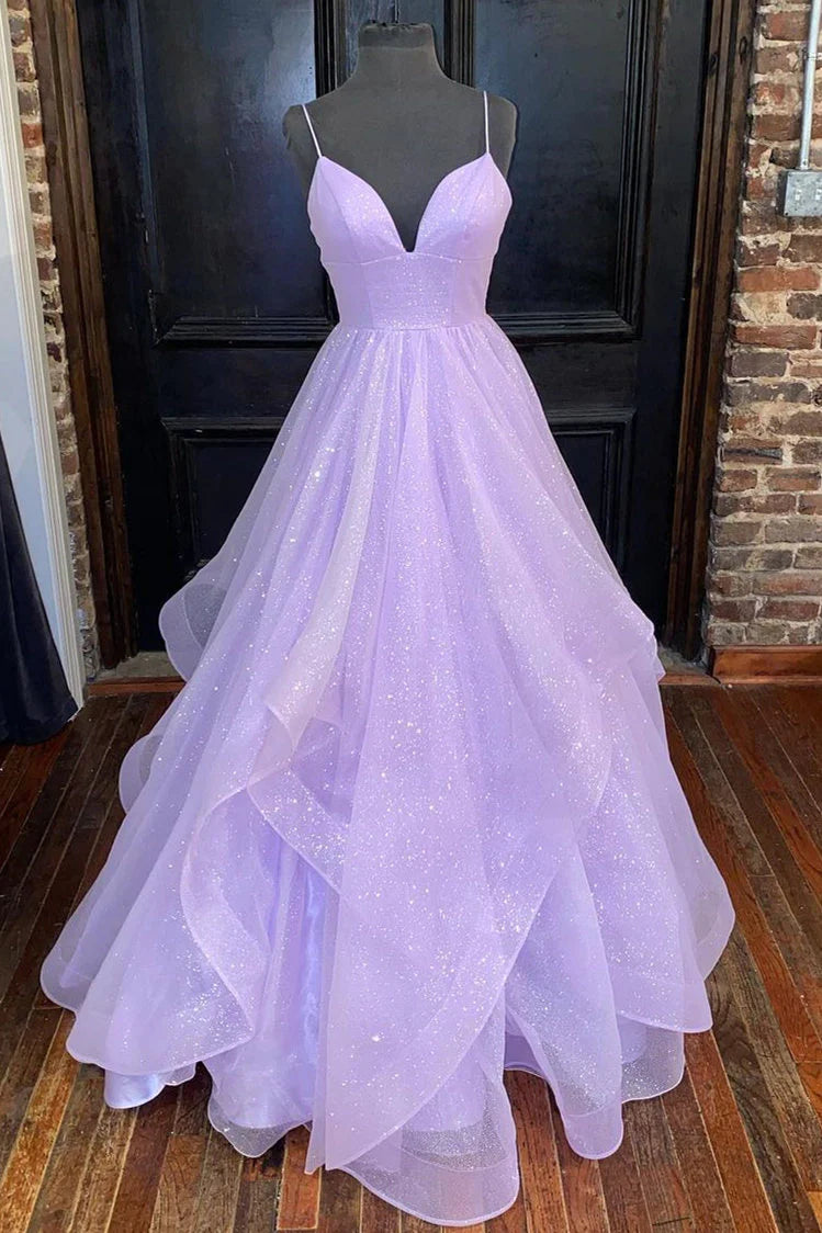 Princess Lavender Tiered Tulle Formal Dress VMP111