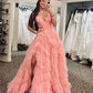 Princess Strappy Frill-Layered Prom Dress VMP118