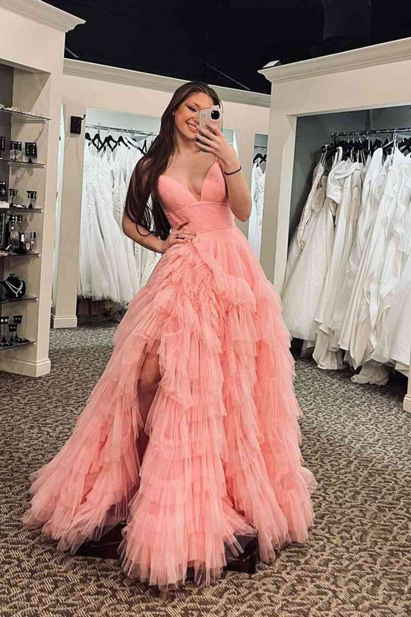 Princess Strappy Frill-Layered Prom Dress VMP118