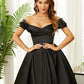 Off-the-Shoulder Homecoming Dress Tea-Length Dresses VMH61
