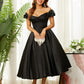 Off-the-Shoulder Homecoming Dress Tea-Length Dresses VMH61