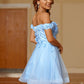 Tulle Applique Off-the-Shoulder Short/Mini Dresses VMH59