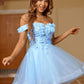 Tulle Applique Off-the-Shoulder Short/Mini Dresses VMH59