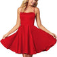 Spaghetti Straps Homecoming Dress Short Satin Puffy Cocktail VMH1