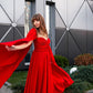 Bohemian red dress