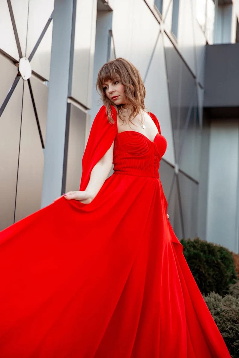 Bohemian red dress