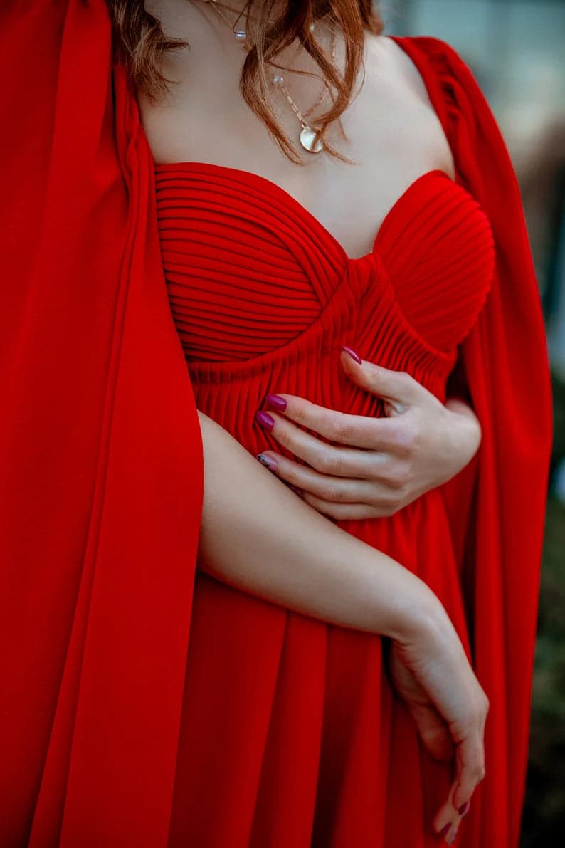 Bohemian red dress