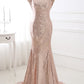 Rose Gold Sequins Bridesmaid Dress with Cowl Back VMB50