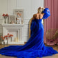 Royal blue tulle dress for Photoshoot
