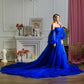 Royal blue tulle dress for Photoshoot