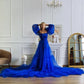 Royal blue tulle dress for Photoshoot