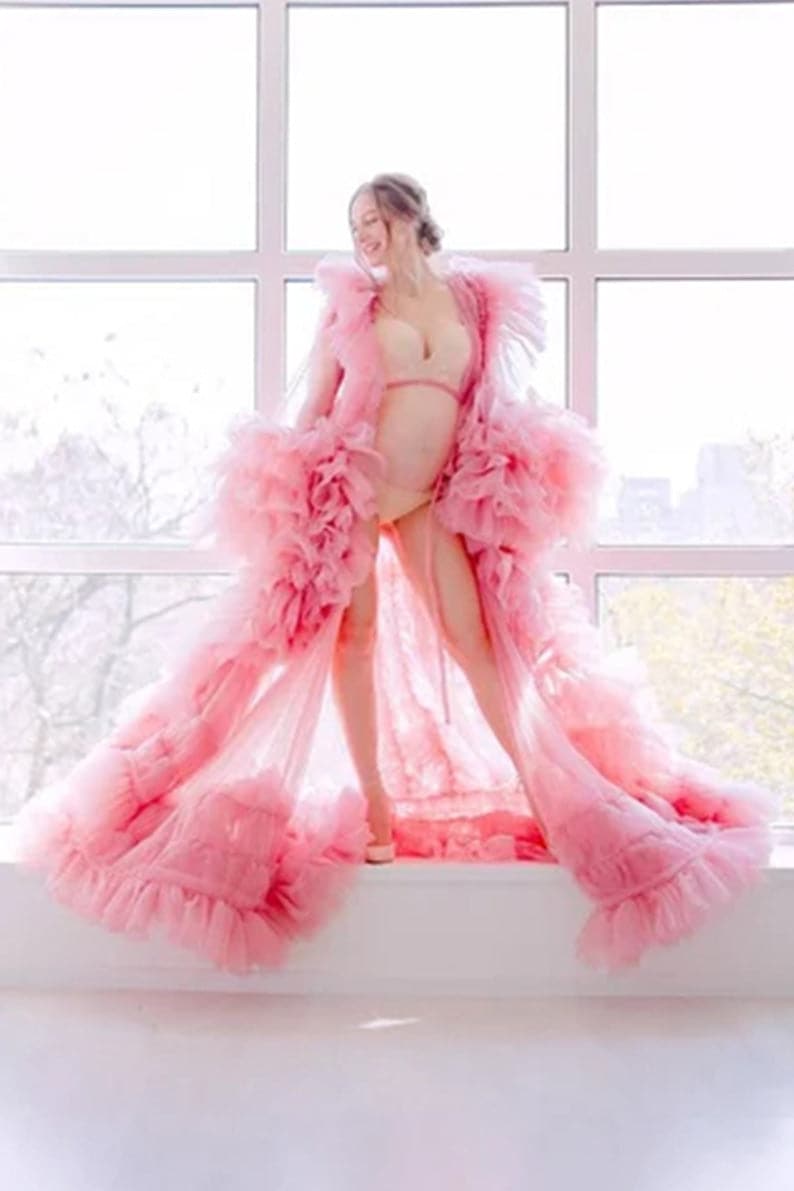Ruffle Maternity Photoshoot Dress