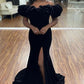Off The Shoulder Royal Blue Formal Dress With Slit VMP95