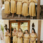 Tea-Length Mustard Yellow Bridesmaid Dress VMB37