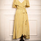 Tea-Length Mustard Yellow Bridesmaid Dress VMB37