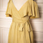 Tea-Length Mustard Yellow Bridesmaid Dress VMB37