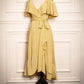 Tea-Length Mustard Yellow Bridesmaid Dress VMB37