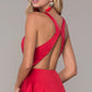 Red Prom Dress Satin Long Red Formal Dress with Open Back VMP51
