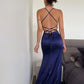 Satin Ruched Brush Train Dresses VMP123