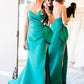 Off Shoulder Rose Gold Sequin Evening Dress with Slit VMP90