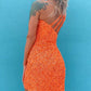 One Shoulder Hot Pink Tight Homecoming Dress VMH17