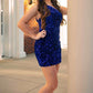 One Shoulder Hot Pink Tight Homecoming Dress VMH17