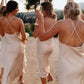 Champagne Bridesmaid Dress Spaghetti Straps Tea Length VMB28