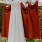 Champagne Bridesmaid Dress Spaghetti Straps Tea Length VMB28