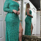 Sparkly Blue Sequind Long Sleeve Prom Dress VMP101
