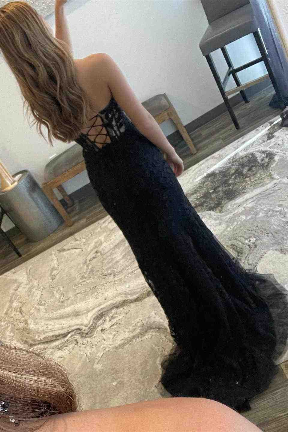 Corset Lace Long Prom Dress With Slit VMP116