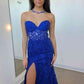 Corset Lace Long Prom Dress With Slit VMP116