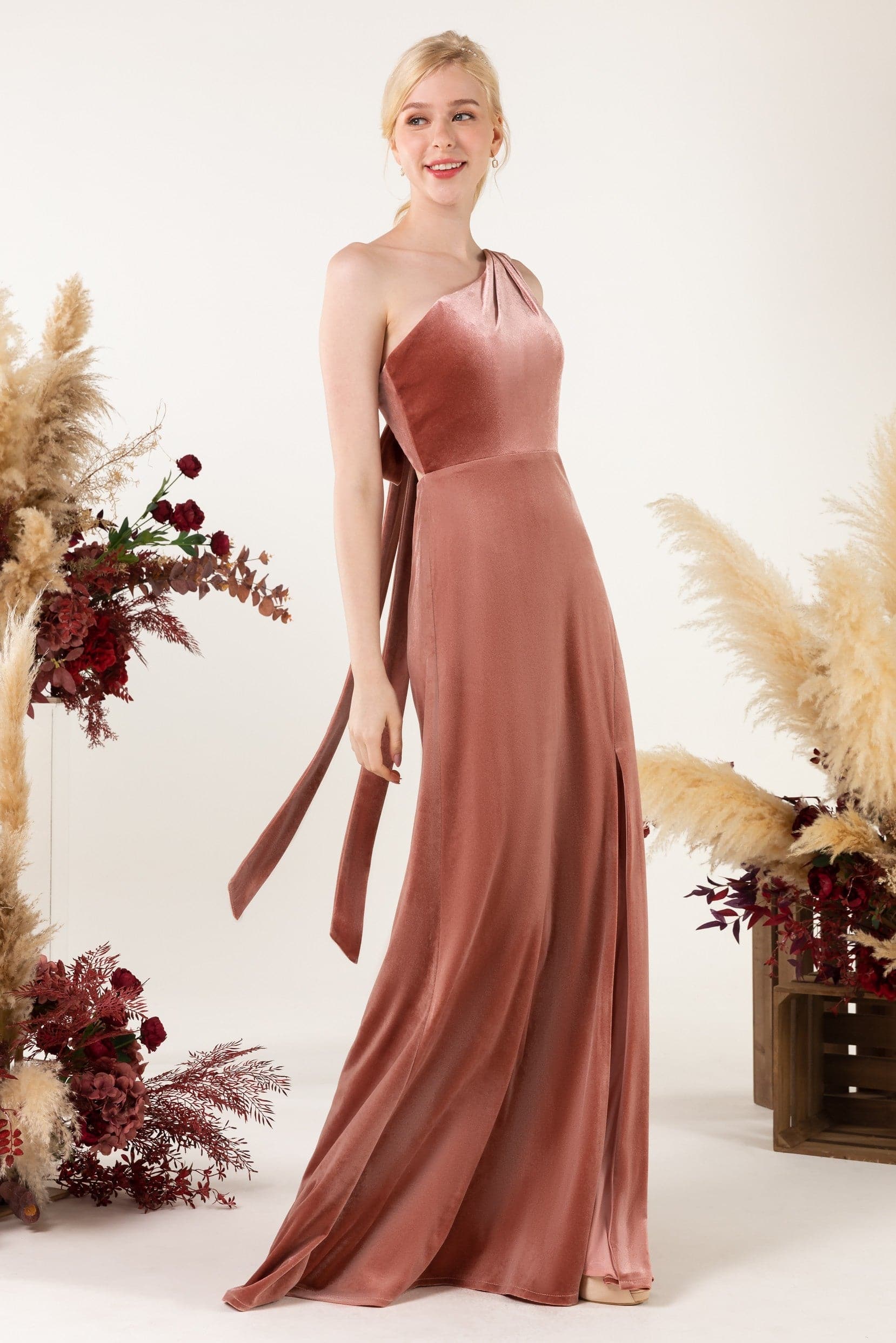 velvet bridesmaid dress