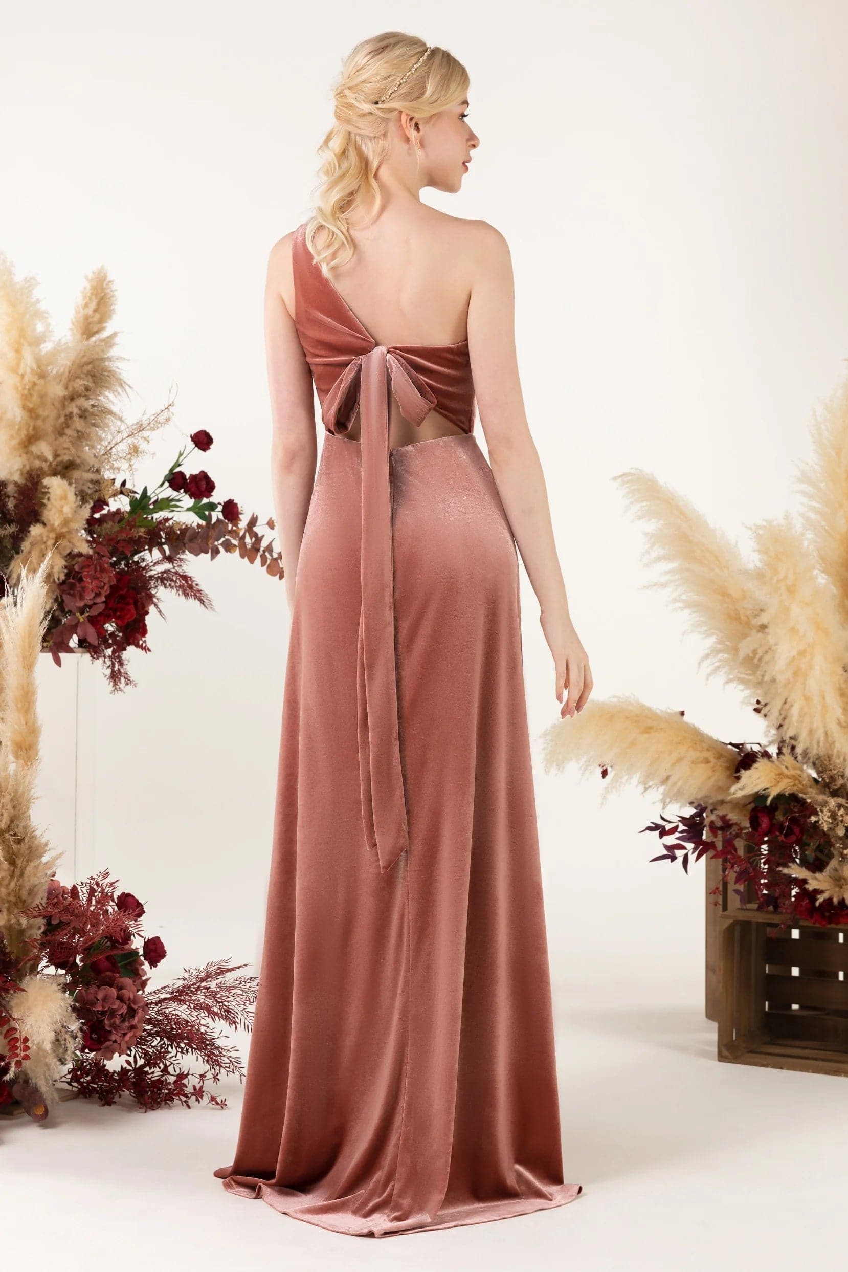velvet bridesmaid dress