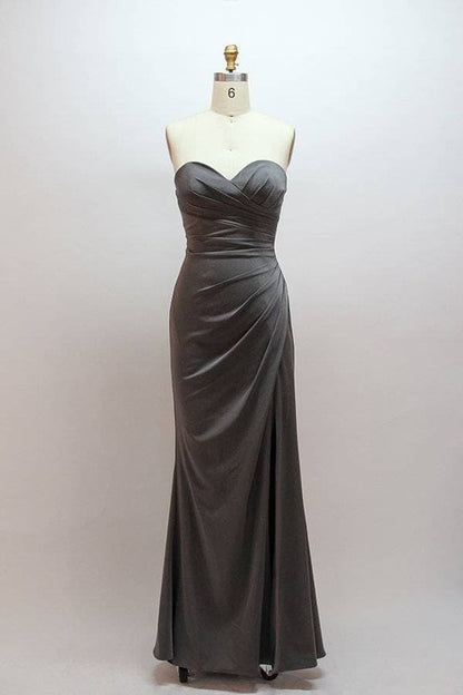 Grey satin bridesmaid dress