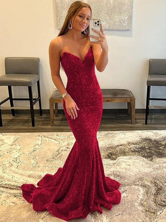 Sweetheart Hot Prom Dresses Brush Train Dresses VMP24