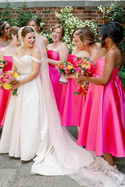 neon bridesmaid dresses