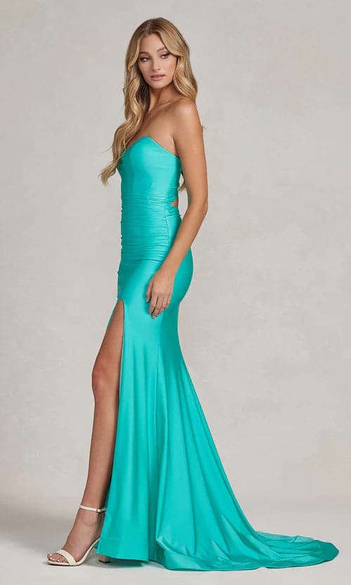 Atlantic Blue Prom Dress Sweetheart Strapless Formal Dress VMP45