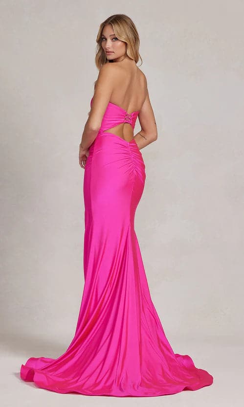 Fuchsia Prom Dress Sweetheart Strapless Formal Dress VMP47