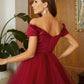 Tulle Ruffles Off-the-Shoulder Prom Dresses VMP141